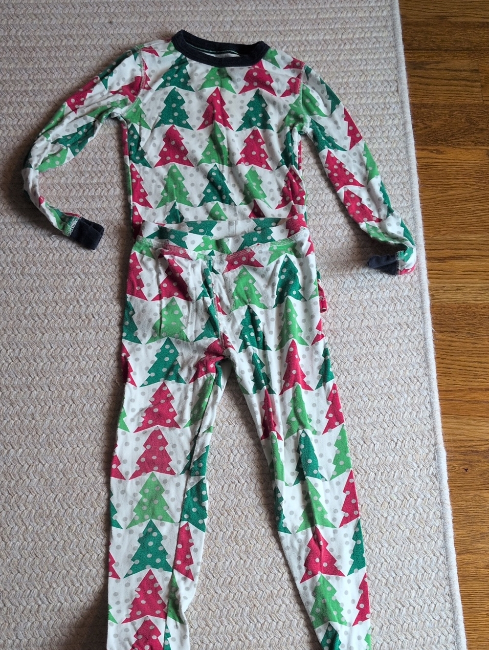 Crewcuts Red & Green Christmas Tree Pajama Set